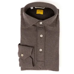 G. Inglese Nougat Brown Polo Shirt "Jfk" Made Of Cotton And Cashmere - Purely Han