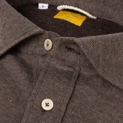 G. Inglese Nougat Brown Polo Shirt "Jfk" Made Of Cotton And Cashmere - Purely Han