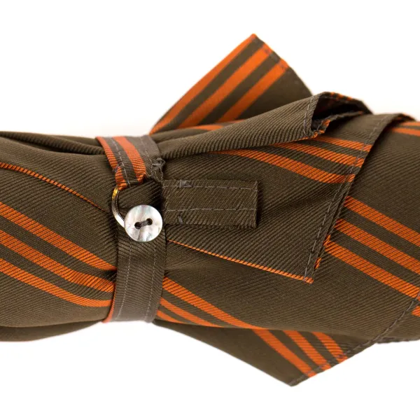 Maglia Olive-Colored Striped Umbrella With Wooden Handle