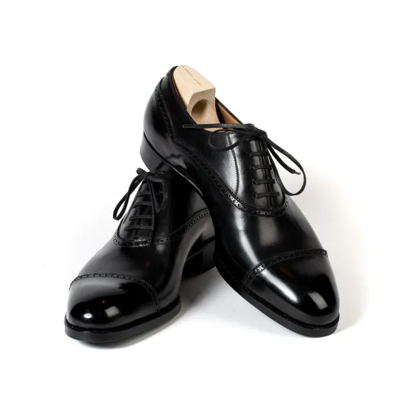 Saint Crispin's Oxford "Pedder" Made Of Black Calfskin - Purely Handcrafted