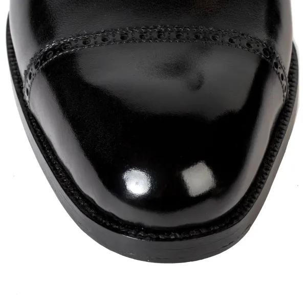 Saint Crispin's Oxford "Pedder" Made Of Black Calfskin - Purely Handcrafted