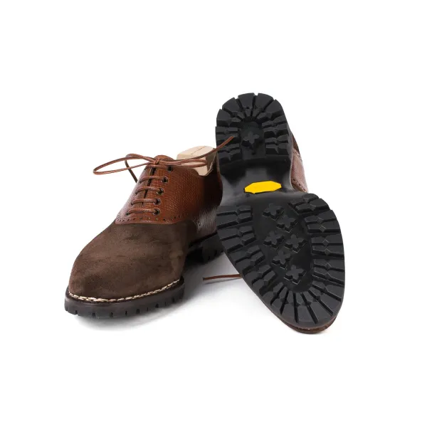 Saint Crispin's Oxford "Saddle" Aus Dunkelbraunem Rauheder - Reine Handarbeit