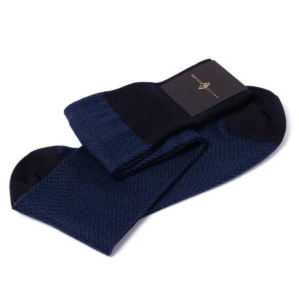 Sozzi Patterned Knee Sock "Herringbone Pattern" From Merino Wool