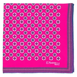 E. Marinella Patterned Pochette In Pure English Silk - Handrolled