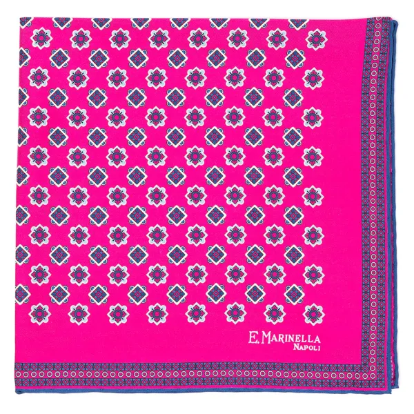 E. Marinella Patterned Pochette In Pure English Silk - Handrolled