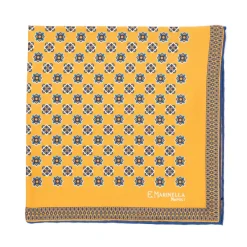 E. Marinella Patterned Pochette In Pure English Silk - Handrolled