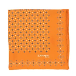 E. Marinella Patterned Pochette In Pure English Silk - Handrolled
