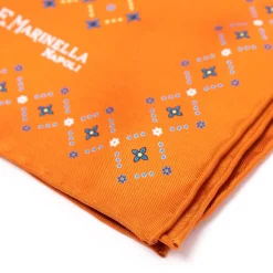 E. Marinella Patterned Pochette In Pure English Silk - Handrolled
