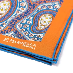 E. Marinella Patterned Pochette In Pure English Silk - Handrolled