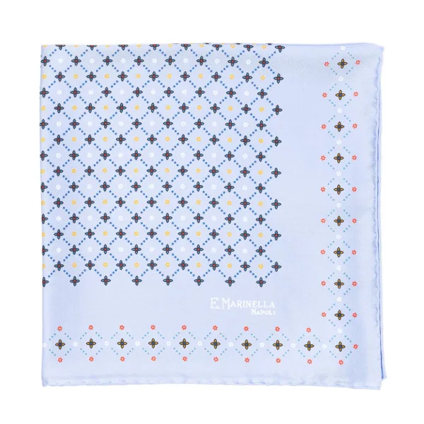 E. Marinella Patterned Pochette In Pure English Silk - Handrolled