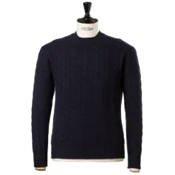 William Lockie Plait Jumper "Chirnside Cable" In Pure Scottish 4 Ply Cashmere Sweater