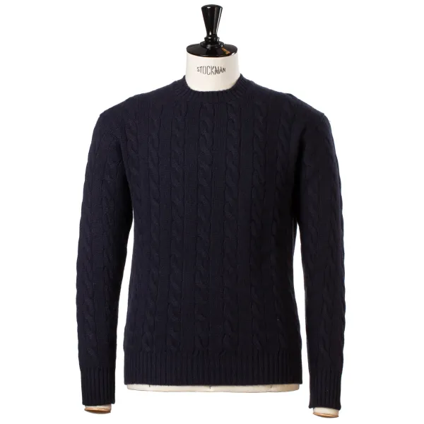 William Lockie Plait Jumper "Chirnside Cable" In Pure Scottish 4 Ply Cashmere Sweater