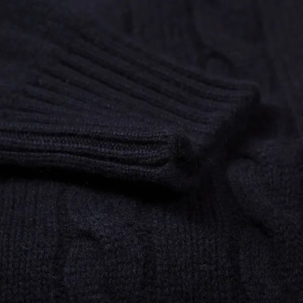 William Lockie Plait Jumper "Chirnside Cable" In Pure Scottish 4 Ply Cashmere Sweater