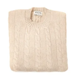 William Lockie Plait Pullover "Chirnside Cable" Made Of Pure Scottish 4 Ply Cashmere