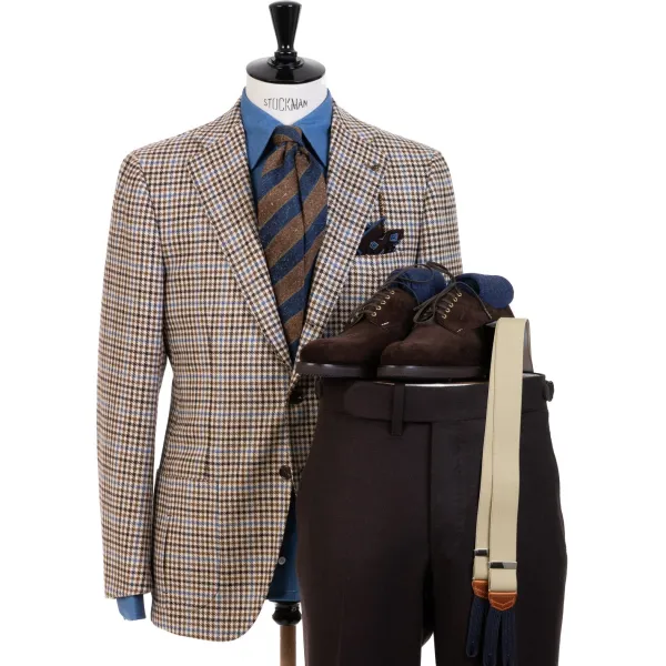 Cesare Attolini Pure Wool Pocket Square "Medaglioni Incornicato