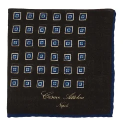 Cesare Attolini Pure Wool Pocket Square "Medaglioni Incornicato