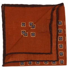 Cesare Attolini Pure Wool Pocket Square "Medaglioni Incornicato