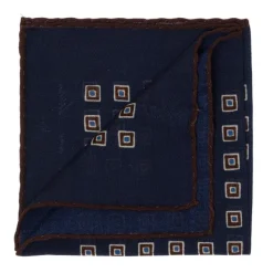 Cesare Attolini Pure Wool Pocket Square "Medaglioni Incornicato
