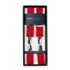 Albert Thurston Red Elastic Pants Straps "X Back Nickel" With Clips