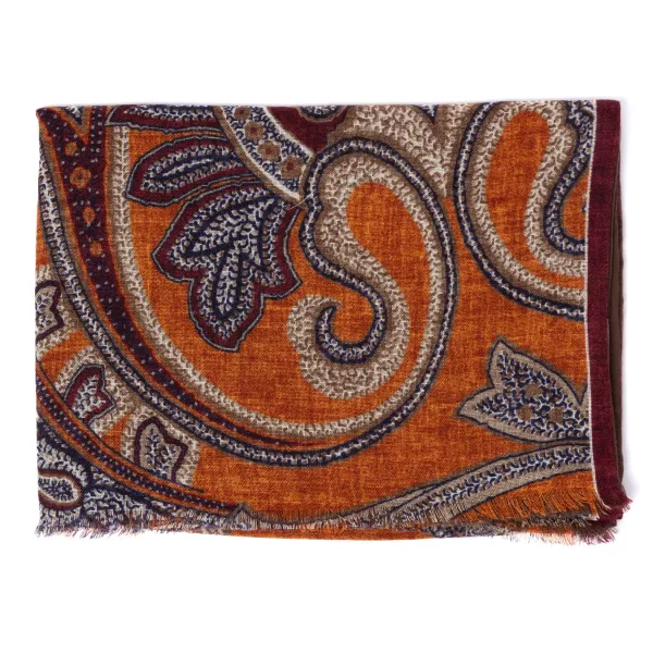 Manifatture Rosi Rosi Collection X Mj: Modal And Cashmere "Giant Paisley" Tube Scarf