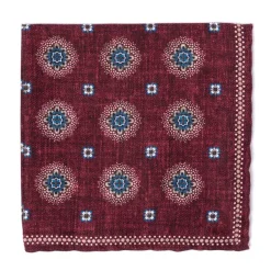 Manifatture Rosi Rosi Collection X Mj: Pocket Square "New Flower Double Print" In Pure