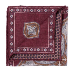 Manifatture Rosi Rosi Collection X Mj: Pocket Square "Paisley Square Double Print" In P