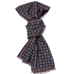 Manifatture Rosi Rosi Collection X Mj: Scarf "Bormio Double" In Merino Wool And Cashmer