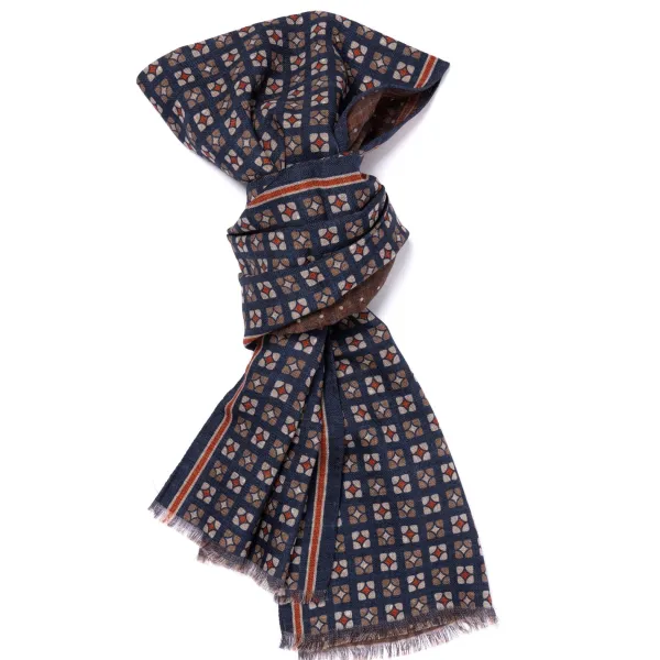 Manifatture Rosi Rosi Collection X Mj: Scarf "Bormio Double" In Merino Wool And Cashmer