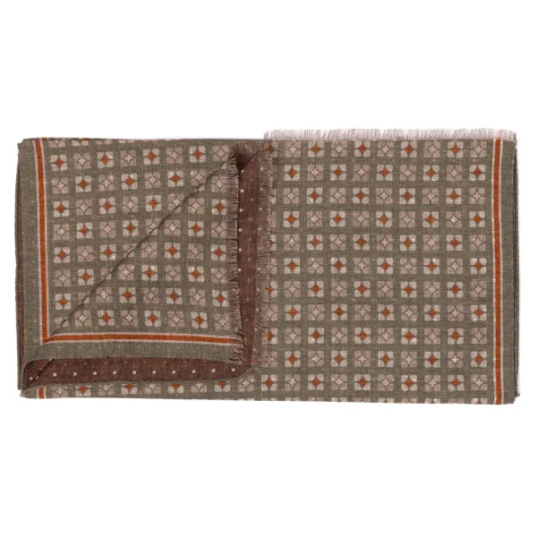 Manifatture Rosi Rosi Collection X Mj: Scarf "Bormio Double" In Merino Wool And Cashmer