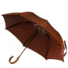 Maglia Rust-Brown Telescopic Umbrella "Prince De Galles" With Bamboo Handle