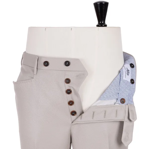 Rota Sartorial Sand Colored Pants "Carrettiera Tondo" In Pure Cavalry Wool - Rota Sar