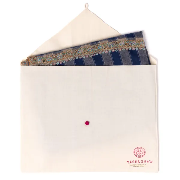 Yaser Shaw Scarf "Ayodhya" Made Of Finest Hand Embroidered Pashmina Cashmere - Pu