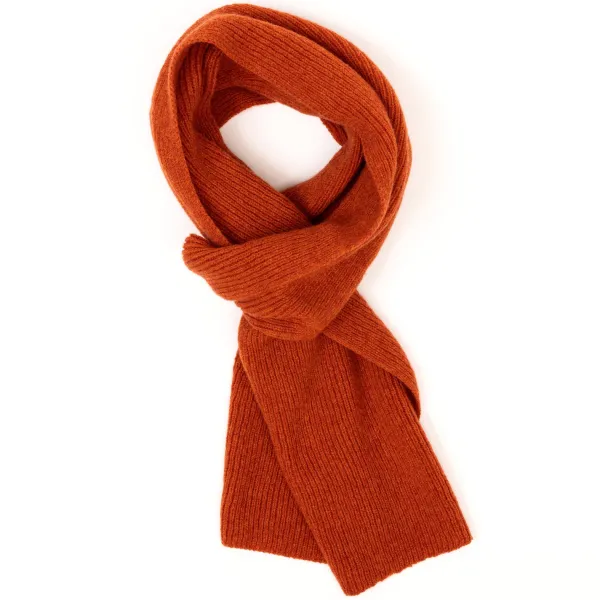 William Lockie Scarf "Ribbed Scarf" Made Of Pure Lambswool - 3 Ply