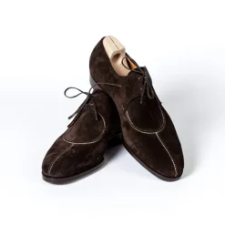 Saint Crispin's Serie! Derby "French Norwegian" Made Of Dark Brown Suede