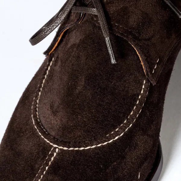 Saint Crispin's Serie! Derby "French Norwegian" Made Of Dark Brown Suede