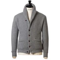 William Lockie Shawl-Collar Cardigan "Shawl-Windsor" Made Of Pure Scottish 6 Ply Cash