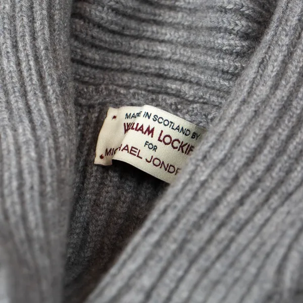 William Lockie Shawl-Collar Cardigan "Shawl-Windsor" Made Of Pure Scottish 6 Ply Cash