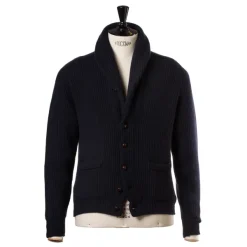 William Lockie Shawl-Collar Cardigan "Shawl-Windsor" Made Of Pure Scottish 6 Ply Cash