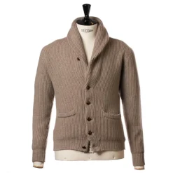 William Lockie Shawl-Collar Cardigan "Shawl-Windsor" Made Of Pure Scottish 6 Ply Cash