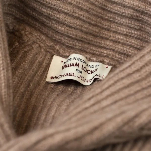 William Lockie Shawl-Collar Cardigan "Shawl-Windsor" Made Of Pure Scottish 6 Ply Cash