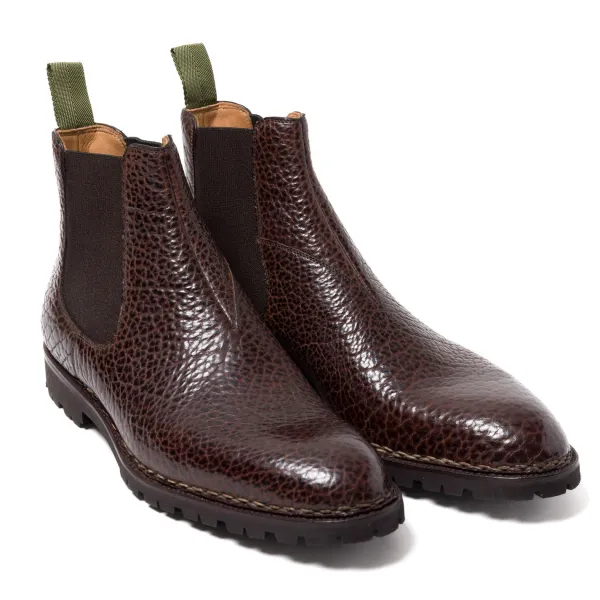 Saint Crispin's Sport Chelsea Boot Made Of Dark Brown Bison Leather - Enti