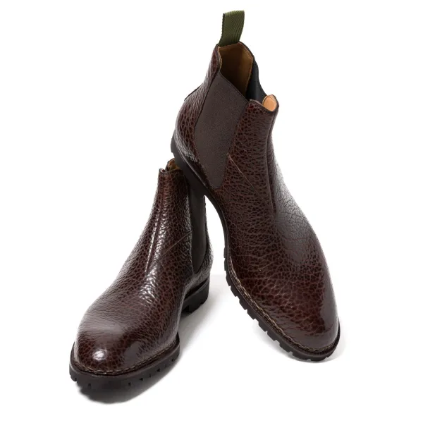Saint Crispin's Sport Chelsea Boot Made Of Dark Brown Bison Leather - Enti