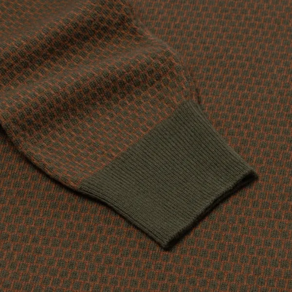 Brigatelli dal 1922 Square-Jacquard Merino Wool And Cashmere Turtleneck Sweater - 1 Ply Ca