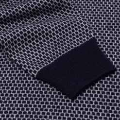 Brigatelli dal 1922 Square-Jacquard Merino Wool And Cashmere Turtleneck Sweater - 1 Ply Ca