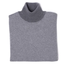 Brigatelli dal 1922 Square-Jacquard Merino Wool And Cashmere Turtleneck Sweater - 1 Ply Ca