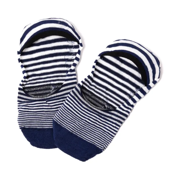 Sozzi Striped Cotton Blend Ankle Booties
