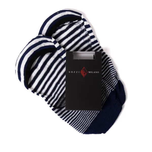Sozzi Striped Cotton Blend Ankle Booties