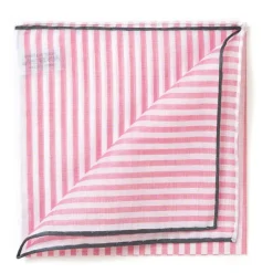 Simonnot-Godard Striped Pocket Square "Buren I" Made Of Finest Cotton