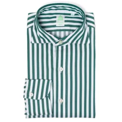 Finamore 1925 Striped Pure Cotton Sports Shirt "Strisce Dei Borboni" - Collo Simone-