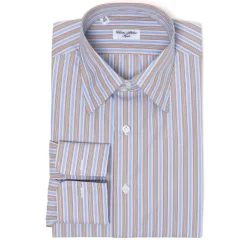 Cesare Attolini Striped Shirt "Linee Colorate" Made Of Finest Cotton By Alumo - Collo